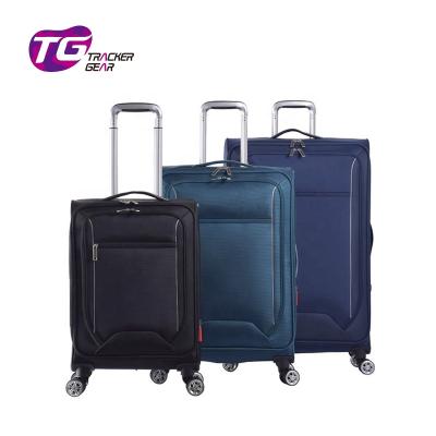 China New Design Polyester Trolley Case 8 Wheels Expandable Suitcase Softside Luggage Carry On Suitcase 3 Piece Luggage Set for sale