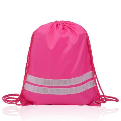 China Custom Logo Polyester Promotion Nonwoven Silk Drawstring Bag Travel Backpack Bags For Travel for sale