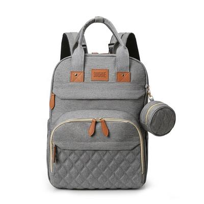 China 2022 Multifunctional Outdoor Water Resistant Mom Baby Bag Diaper Bag With Mat Diaper Changing Bag for sale