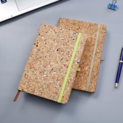 China Easy Writing Wooden Cork Wooden Cover Girl Diary Handmade Leather Journal Planner a5 Ordered Different Kinds of Notebook with Elastic Band for sale