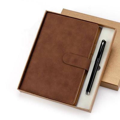 China Easy Writing Eco Friendly Promotional Business Write Smoothly Felt Customized Design Refillable Notebook And Metal Pen Gift Set With Box Logo for sale