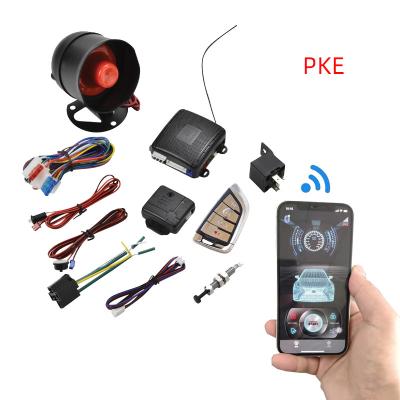 China BT Induction Switch Lock Hot Selling Mobile Easy-to-Use Remote Car Alarm System with PKE for sale