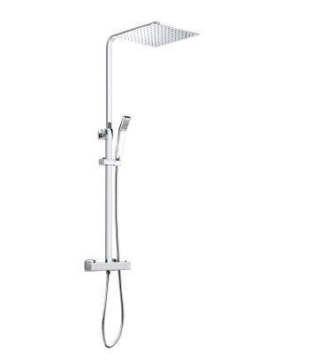 China With Black Brass Slide Bar Thermostatic Valve Faucet Shower Mixer Thermostatic Shower Set Thermostatic Water Mixing Valve for sale