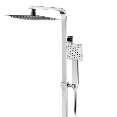 China Column Free Square High Quality Wall Mounted Sliding Bar Bathroom Shower Mixer With Thermostatic Faucet Bathroom Rain Bath Shower S for sale