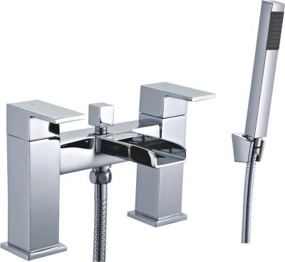 China Without Slide Bar Waterfall Faucet Square Shape Brass Bathtub Bathroom Faucet for sale