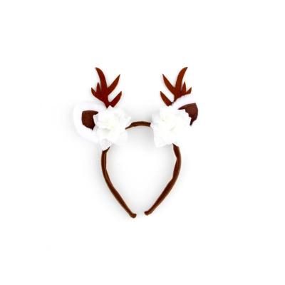 China Eco friendly deer headband with white flowers for sale