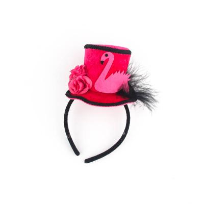 China Flamingo Environmental Friendly Pink Rose Hat Headband for sale