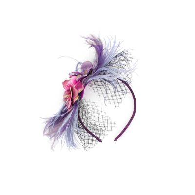 China Marabou Environment Friendly Gorgeous Long Feather Floral Headband For Party for sale