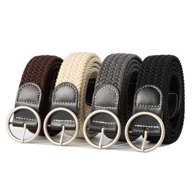 China Casual Korean version of the pin buckle men's casual and female students belt canvas woven belt elastic elastic waistband for sale