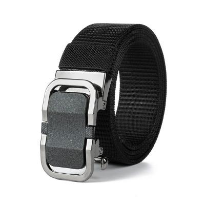 China Fashion.Casual Metal Buckle Belt Nylon Tactical Men's Outdoor Leisure Thickened Breeches Adjustable Braided Belt for sale