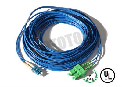 China Dark Blue Jacket , LC - SC Connector Fiber Patch Cord , SM OS2 BI , 2 Fiber Zip 2mm OFNR for sale