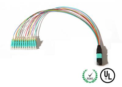 China Single Mode MPO Fiber Optic Patch Cord 12 Core High Return Loss , Size Custom for sale