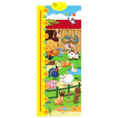 China measure& WG9902 Russian Wholesale Children's Height Charts Kids Growth Chart Phonetic Wall Sticker Study Learning Poster for sale