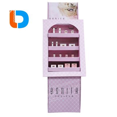 China Single Sided Point Of Sale Counters Custom Retail Paper Cardboard Display Stand Cosmetic for sale