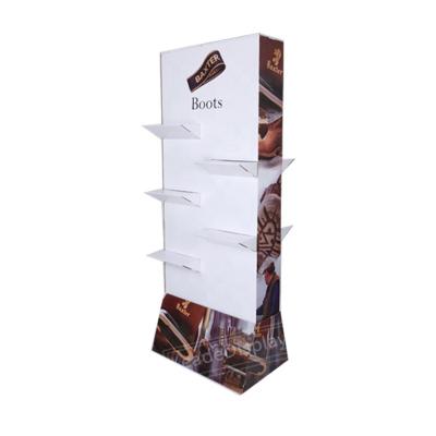 China Two-sided Friendly Custom Design Costly Cardboard Shoes Display Rack For Promotion In High Sale for sale