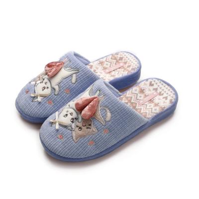 China Breathable Luxury Winter Heated Animal Prints Non Slip Arch Support Ladies Slippers for sale