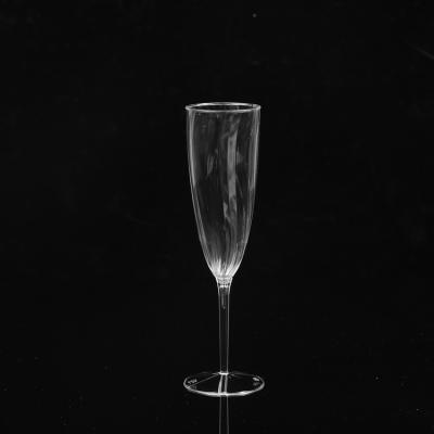 China Clear Plastic Champagne Flutes 6 oz Uniquely Designed Disposable Plastic Champagne Flutes for sale