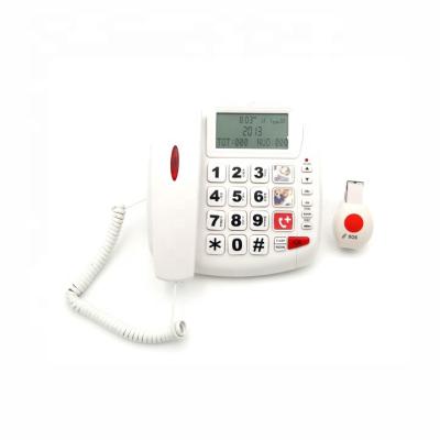 China Desk or Home High Quality Big Button SOS Emergency Phone with Caller ID Function and Amplified HF Speakerphone for Seniors and Children for sale