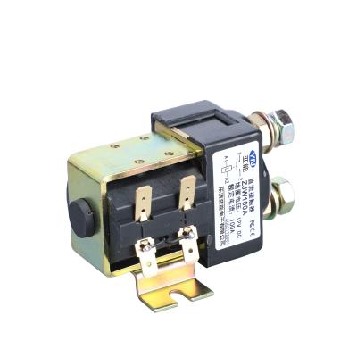 China electric solenoid relay dc contactor 24v contactor ZJW100A for sale