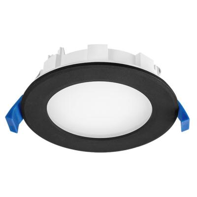 China Flicker Free High Efficiency HTA Patented Design IP65 LE CCT Super Slim Flat Panel Black Switchable Bezel LED Downlight for sale