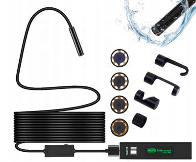 China Semi-Rigid Endoscope WiFi Borescope IP68 Borescope HD Waterproof Flexible Wireless Inspection Camera Semi-Rigid Borescope With 6 Adjustable LED Lights for sale