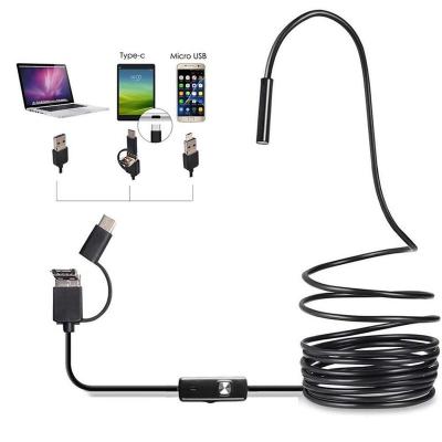 China Waterproof IP68 3 in 1 Flexible Android Type-C USB Endoscope 5.5mm Lens with 1Meter Cable for sale