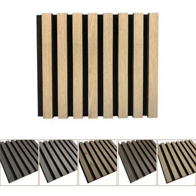 China Wholesale Sound Absorbing Effect Grill Polyester Wood Slat Interior Exterior Paneling Decorative Wall Panel for sale