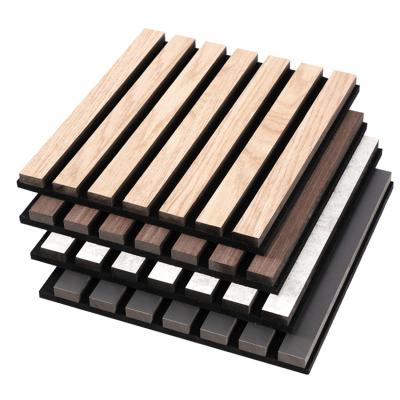 China Building Effect Materials Building Effect Materials Grill Sound Absorbing Wall Soundproof Slat Polyester Wood Wall Panels for sale