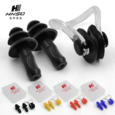 China Soft Swimming Accessories Water Sports Silicone Earplugs And Nose Clip For Swimming for sale