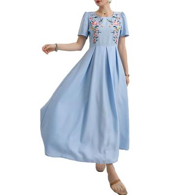 China YueMa New Women Summer Breathable Elegant Ladies Dresses Elegant Pleated Prom Dress for sale