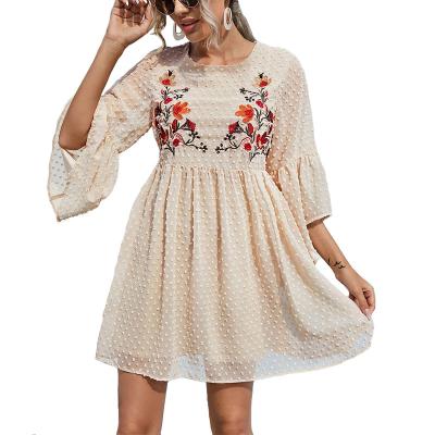 China 2021 New Design Breathable Dresses Cute Sleeve YueMa Bell Summer Stretching Dress for sale