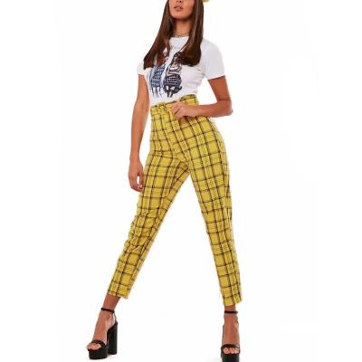 China Skinny Plaid Pencil Pants Women's Trousers Long Women's Casual Trousers Elegant Slim Design QUICK DRY for sale