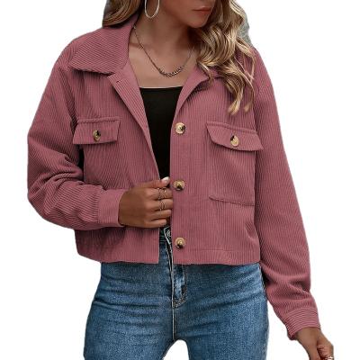 China Casual Corduroy Women's Clothing Windproof Jacket Women's Simple Crop Women's Jackets for sale