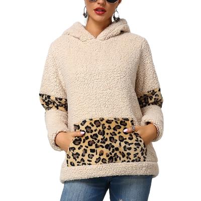 China Leopard Print Women's QUICK DRY Warm Winter Hoodies Streetwear Sale Long Sleeve Hoodies for sale