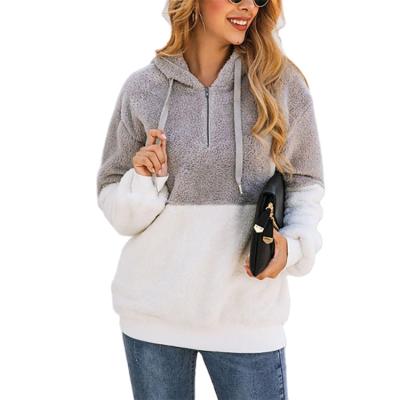 China Fashionable Custom Women's Half Zip Hoodies QUICK DRY Warm Fleece Women's Hoodies for sale