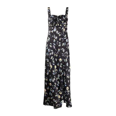 China Fashion Breathable Custom Women Party Wear Casual Sleeveless Front Split Maxi Dresses Black Women Floral Dress for sale