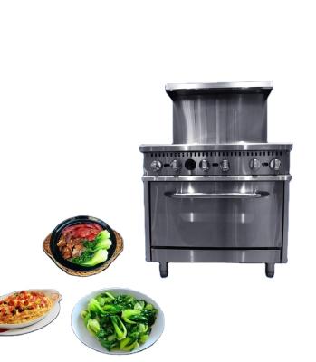 China Chefmax Traditional Commercial 4 6 Burner Cooker ETL Custom Vertical Gas Oven Cooking Pot Stove Range With Oven Te koop