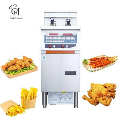 China Fast Food Restaurant Chefmax Computer Control 17000W Custom Vertical Electric Fryer With Fltration System for sale