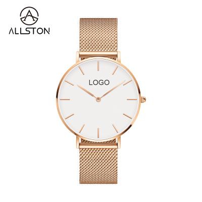 China Logo Woman Wristwatches Waterproof Personalized made to order hot sale non specific your own Logo Strap Stainless Steel Watch for sale