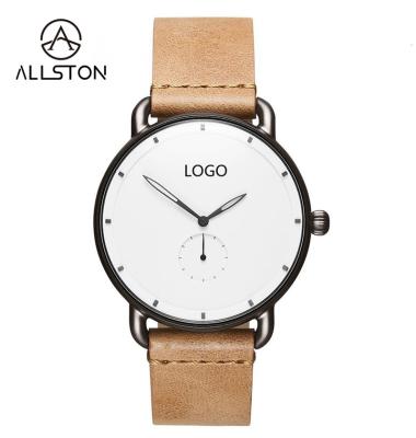 China Dropshipping Hot Products Custom Logo Men's Watches Water Resistant In Leather Band Wristwatches Watches for sale