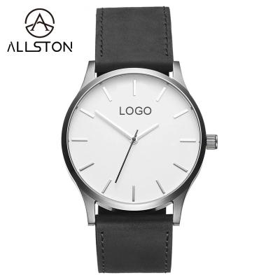 China Dropshipping China Luxury Design Day/Date Your Own Watch Logo Genuine Leather Mens Watches Custom Dial Watch for sale