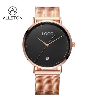 China Customized Mens Womens Wristwatches Water Resistant Your Private Label Custom Dropshipping Rose Gold Oem Brand Water Resistant Watch for sale