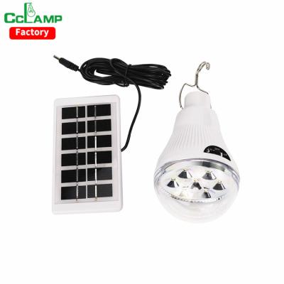 China Residential Portable Rechargeable Solar LED Emergency Lamp Indoor Sun Light Bulbs With Solar Panel Large For Camping Traveling Tent And Fishing for sale