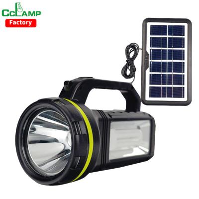 China CCLAMP High Power High Power Flash Lamp Residential FM Radio MP3 TF Card Player USB Phone DC Charging Solar Lamp Factory for sale