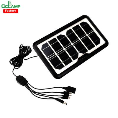 China Solar Kit CCLAMP 6V Solar Panel Lightweight Solar Panels Set With Charging Cable Small Solar Panel And USB Head Use For Camping And Traveling for sale