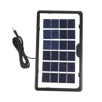 China Cheap CCLAMP 6V paneles solares portatil factory price monocrystal panel with DC head for charging solar lighting panels 27x16.5x2.5 for sale