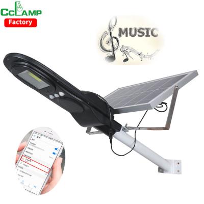 China Play music DC lamp solar street light CL-182 can connect to play mobile music CCLAMP automatic on-off remote control factory wholesales for sale