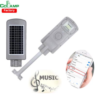 China Play music DC lamp road lights use mobile to control speaker solar music high light power for home yard hot sale CCLAMP factory wholesales for sale