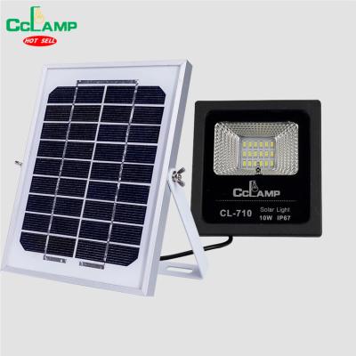 China Hot Selling Residential CCLAMP Solar Wall CL-710 Flood Lights IP65 Metal Proof Metal Residential CCLAMP Remote Control Solar DC Lamp Wholesales for sale