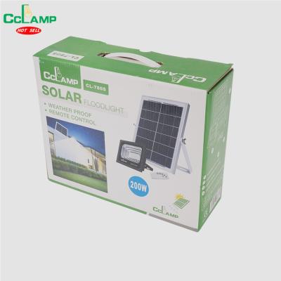 China Residential CCLAMP LED Solar Floodlight 200W CL-780 Rain Proof IP65 Metal Solar Crate Solar Yard Lights Solar DC Lamp Products Wholesales for sale